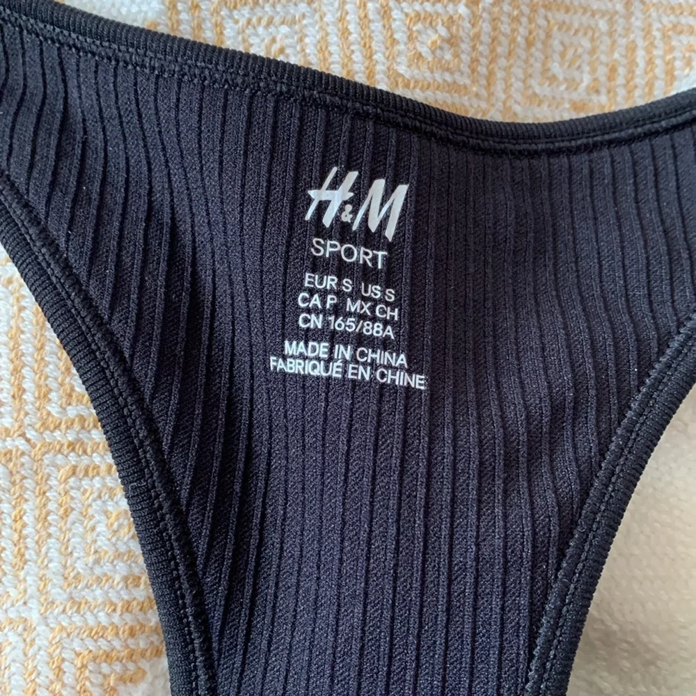 H&M Ribbed Racerback Bra in Black Size Small - Picture 7 of 12